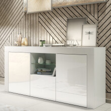 Sideboard 145cm Aurora - White with Gloss Doors