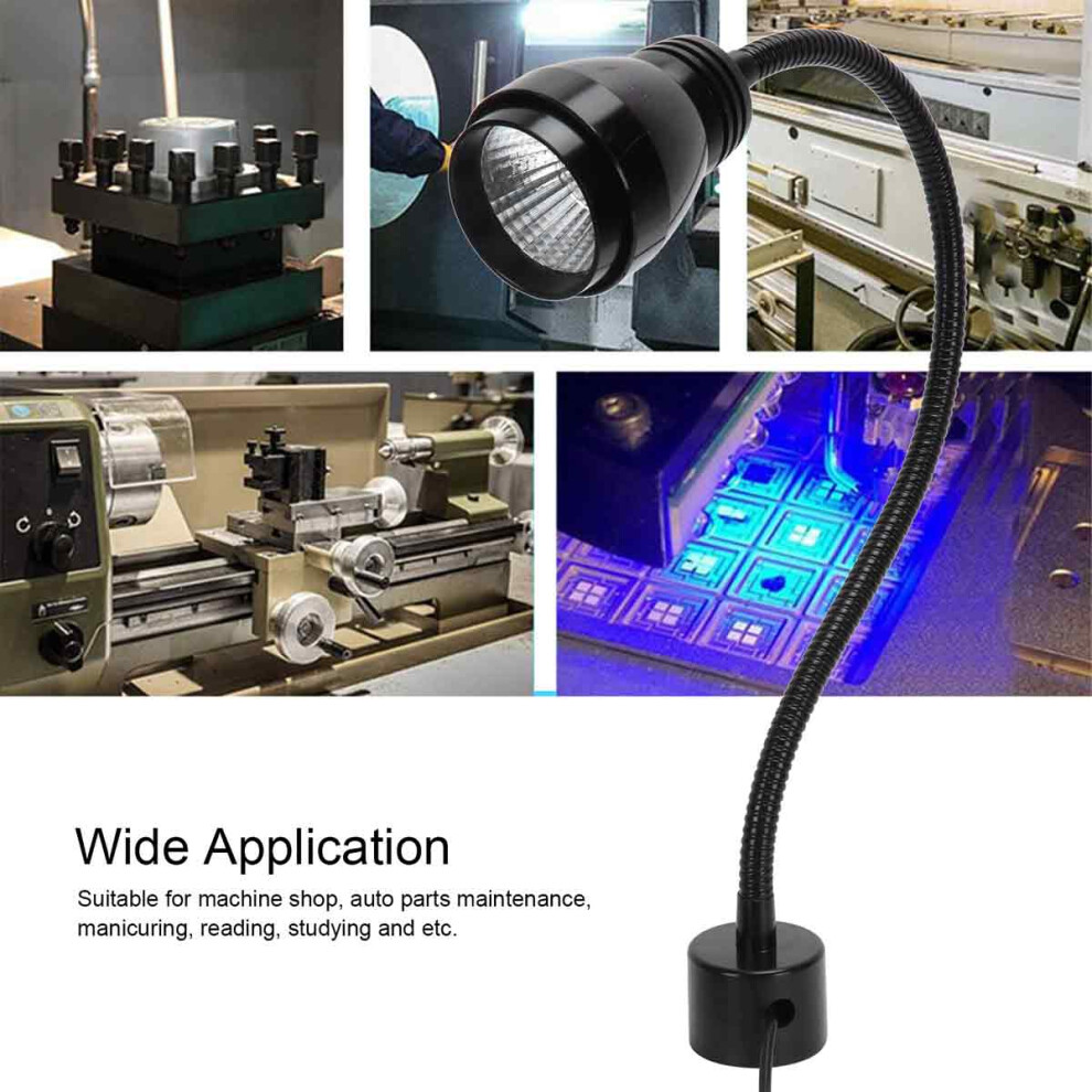 Led Work Light With Flexible Gooseneck, 360-Degree Rotation Magnetic Base Industrial Task Lamp, Adjustable Focus Energy-Efficient Light For Machine 9128293364348