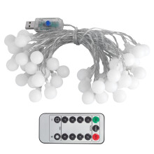 Fairy Lights with Remote Control, Battery Powered LED String Lights 6M 40LED Warm White Outdoor Lights Waterproof Design, 8 Lighting Modes for Garden