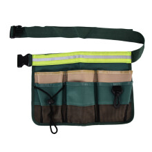 Gardening Tool Apron, Heavy Duty Oxford Fabric Multipurpose Utility Belt with Multiple Pockets, Adjustable Waist Bag for Men & Women (Green)