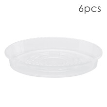 Multi-Use Plastic Plant Dish, Weather Resistant & Eco-Friendly, Bird Lover Gift Idea Inspired, Transparent Garden Saucer With Elegant Finish (6PCS)
