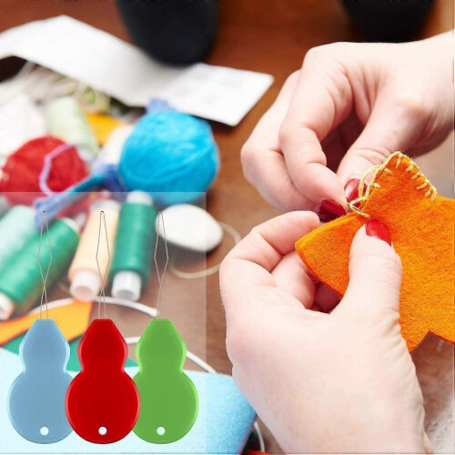 (As show, One size) Automatic Needle Threader, 50 Pieces Gourd Shaped Needle Threader for Hand Sewing and DIY Sewing Machine 1