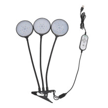 (As show, One size) LED 45W Plant Grow Lamp with 3 Heads Clip On USB Power Supply Growing Light for Indoor Succulent Planting