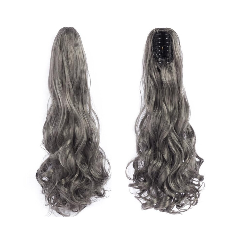 Unisex Ponytail Extension Claw Clip Wavy 22Inch Synthetic Clipin Ponytail Hairpiece Color Sh880403 For Women And Girls
