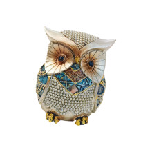 Owl Figurine Home Decors Accents Animal Sculpture for-Silver