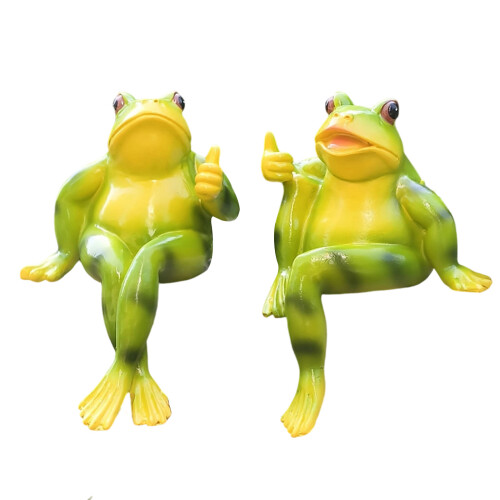 Statue de grenouilles, décor de Pot Huggers pour plantes,-2
