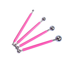 Professional Pottery Tool Set 4Pcs Double Ended Pottery-Pink