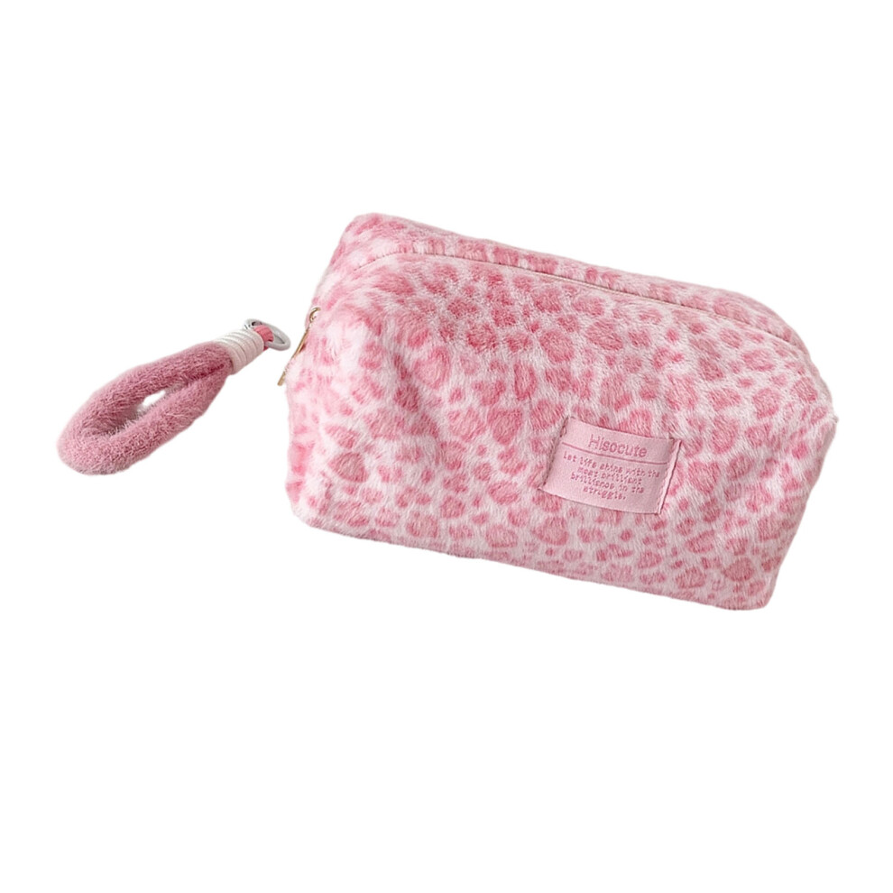 Pink Stylish Leopard Design Makeup Storage Pouch Portable