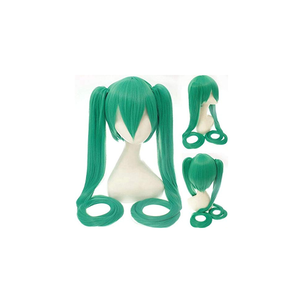 Wig For Cosplay Ponytails Long Hair Multicolor Blue Green Pink Silver Black 10 Inch
