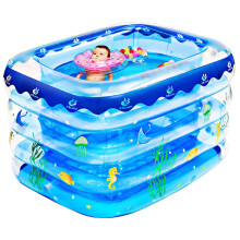 Inflatable Pools for Kids, Inflatable Pool, Inflatable Water Play with a Deck Drainage Cap, Blue