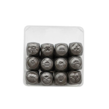 12piece metal stamping set from the Sweety series, 3mm (1/8 inch), steel stamping tool for stamping metal, leather, wood, and jewelry making.