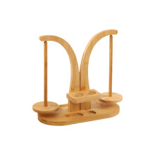 Yarn Winder Double Spindle Rotating Roller For Crocheting And Knitting Wood Color Brown