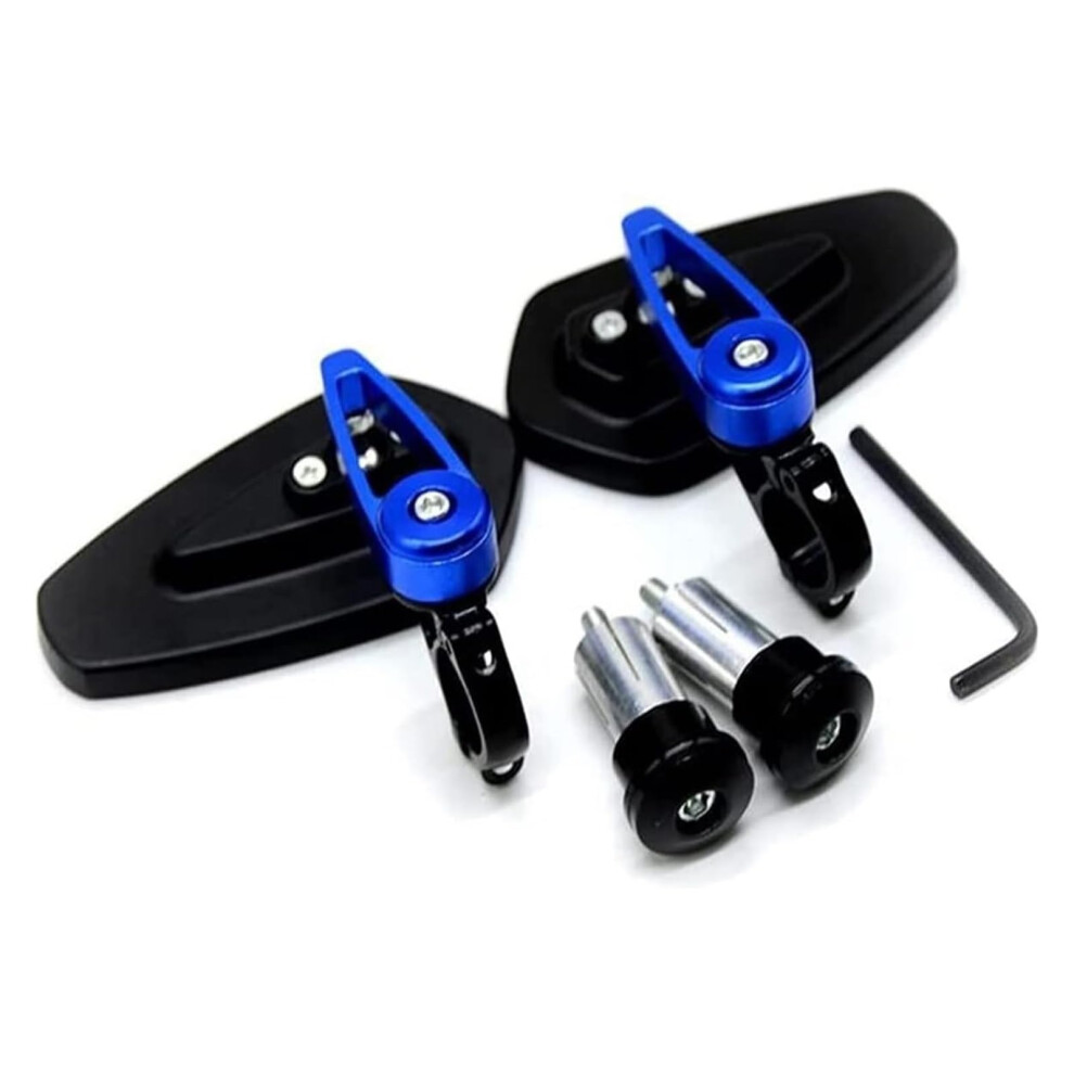Motorcycle Rearview Mirror Universal, Handlebar And Rod End Mount, Reflector, Blue 9189345044847