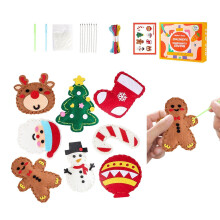 Christmas Sewing Craft Kit, Kids Sewing Kit  Handmade Gingerbread Man Toy for Fine Motor Skills