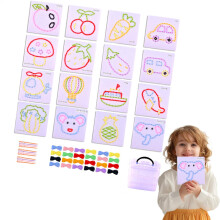 Sewing kits for kids, string knitting kits, lacing board, animal lacing cards