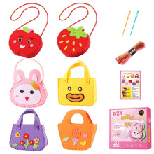 Sewing Bag Craft Kit for Kids, NonWoven Fabric Sewing Toy, Educational First Sewing Kit