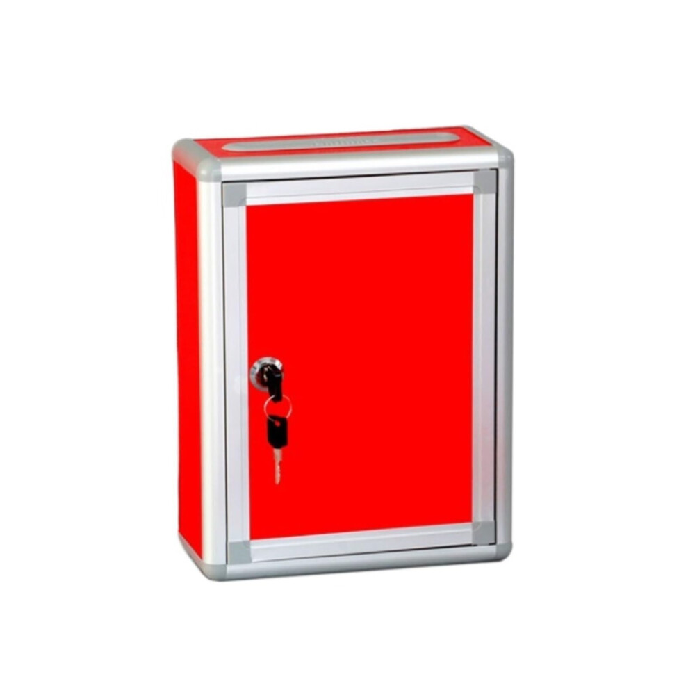 Wallmounted Letterbox Suggestion Box Letter Storage Container Envelopes Wall Letter Box Metal Post Box Outdoor 28.5X21.5x10.5cm Red 9365049901970