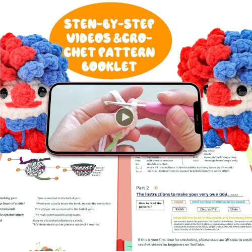 Beginner Crochet Kit with Colorful Yarn  Video Tutorials – Gift Set for Kids 2