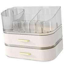 Portable No Tools Cosmetic Box-cream white Top 2 drawers