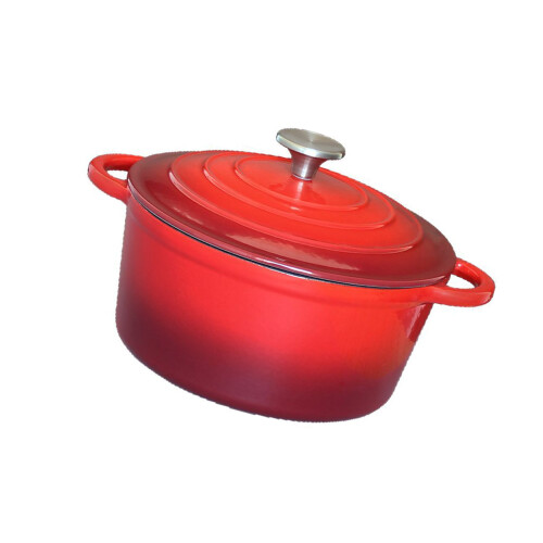 Multipurpose Enamel Dutch Oven Cast Irons Cooking Pot Even-24cm