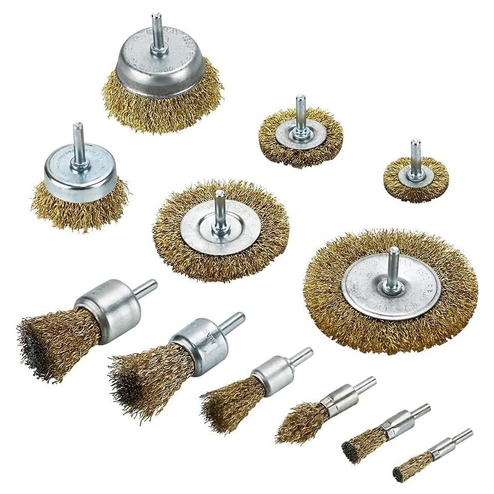 Innovative Wire Brush Ensemble, Brass Wire Wheel Brush Perfect For Drill Applications, Hex Shank Ensures Maximum Stability, Crimp Wire Resistant To We 9148971891973