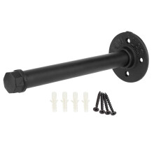Floating Shelf Bracket, DIY Shelving Bracket with Industrial Pipe Style, Sturdy Iron Brackets for Rustic Wall Mounted Shelves, Easy Installation and E