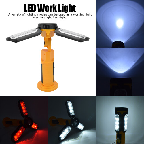 Portable Work Light with Hook Design, Foldable Work Light with Multiple Lighting Modes, Rechargeable LED Work Light with Magnetic Bottom, USB 1
