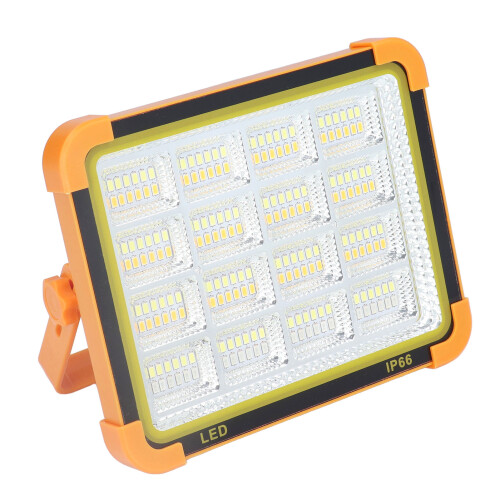 Portable LED Floodlight with Magnetic Suction, Solar Rechargeable Emergency Worklight with Adjustable Lighting, Power Bank Function, Battery 2