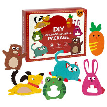 Puppet sewing kit, sewing toy for dolls  6 plush dolls with simple activities  arts and crafts for beginner kids, felt activities.