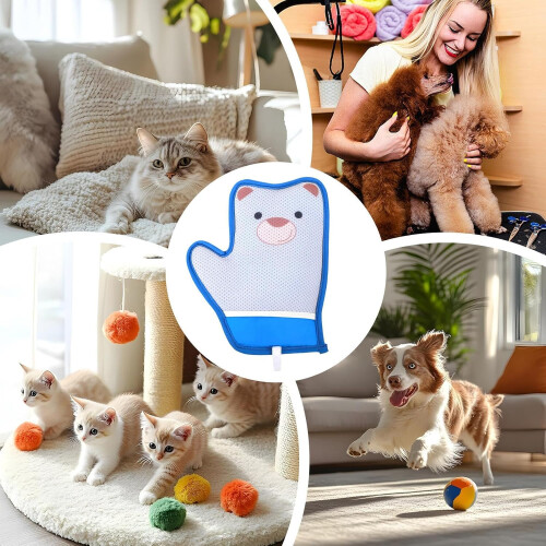 Cat Hair Glove, Pet Shedding Remover, Soft Static Scrubber, MultiUse Accessory Ref: 8116 1