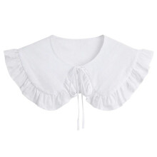 White Faux Collar Ruffle Trim for Women Shirt Dress Fake Collar Decoration Tie Clothing Accessories M White