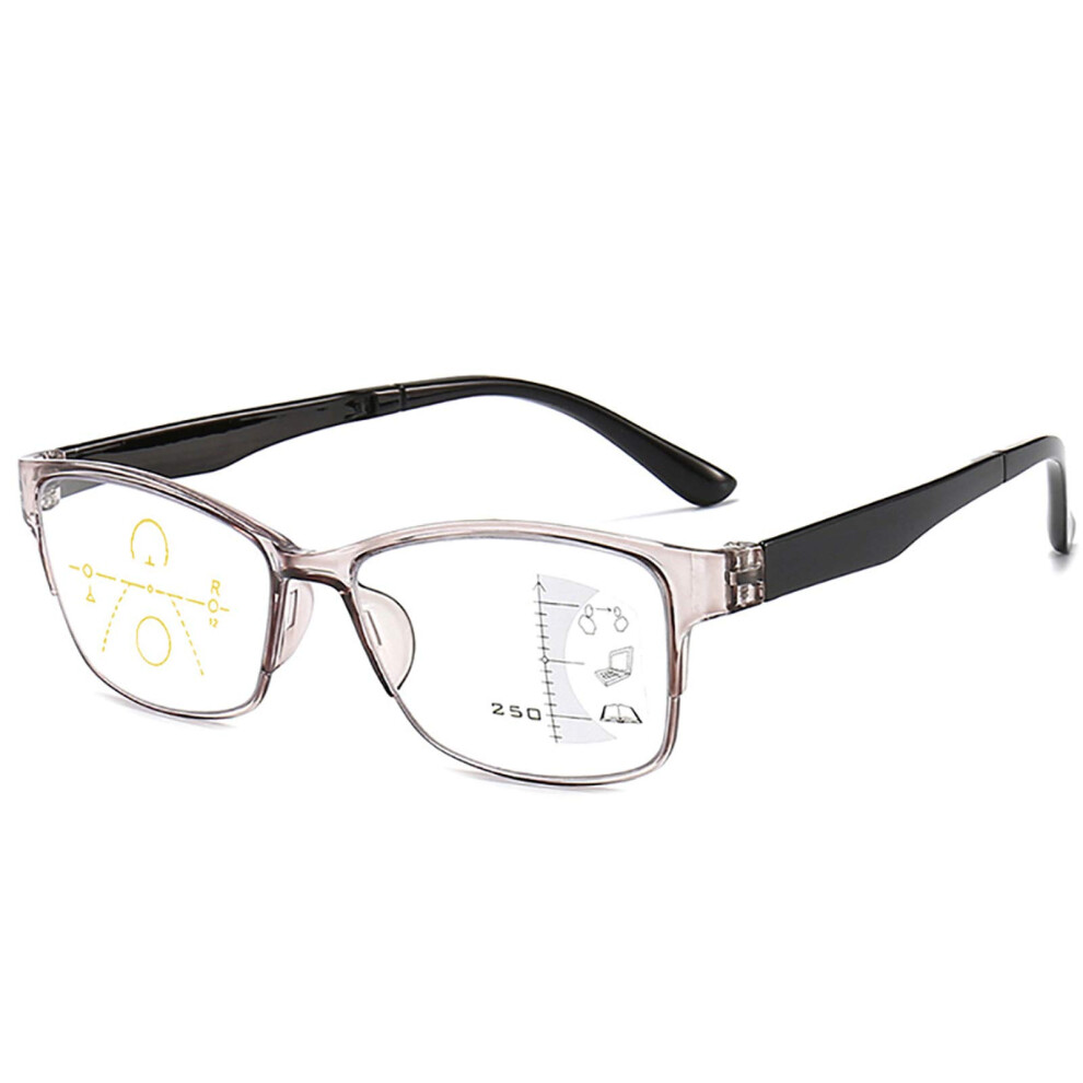 Grey Antiblue Optical Glasses Unisex Progressive Multifocus Reading Glasses +1.5 Lightweight Portable Antiglare
