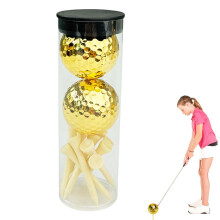 Golf Balls and Tees Set, Golf Training Balls Golf TShirt and Golf Ball for Practice Energy Elastic Core for Golf Mats and Drives.