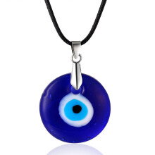 Evil Eye Necklace for Children, Blue Eye Pendant Wax Rope Adjustable 4550 cm