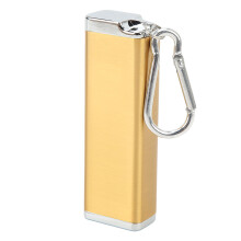 Aluminum Alloy Cigarette Case Box for 6 pcs with Carabiner Keychain, Gold, 31x19x93mm