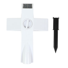 Cruz iluminada por energia solar, decoração de jardim com acendimento automático, peça decorativa resistente às intempéries para lápide ou