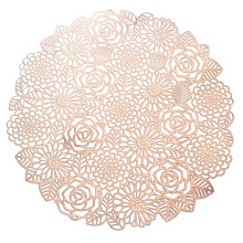 Elegant Dining Mat, Holiday Table Decor Multi Purpose Round Placemats for Dining Table with Metallic Pressed Vinyl, Easy to Store Design for Banquet W