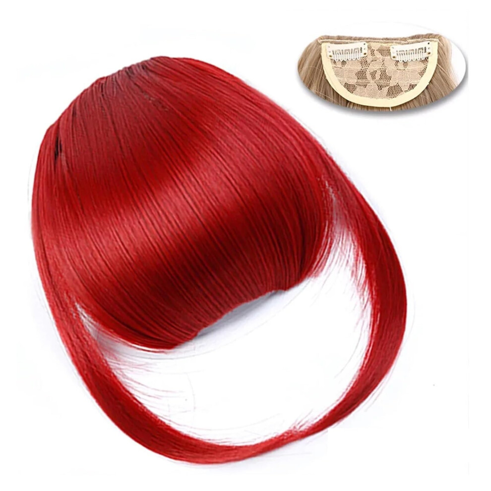 Unisex Hair Bangs Clipin Extension Thick Fringe For Women Synthetic Heatresistant Fiber Straight Neat Bangs Color P12/613