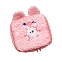 Sac de maquillage ours en peluche, pochette de rangement de-Rose