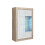Display Cabinet 140cm Arcadia - Oak & White Gloss Doors and LED Lights 5