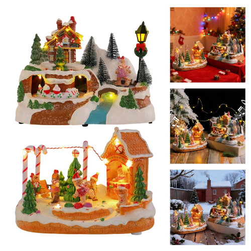 Figurines de collection, décoration de noël, maisons de-B 2
