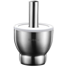Stainless Steel Garlic Mortar and Pestle Grinder Bowl Set for Herbs and Spices, 4 Inch Size, Durable Design
