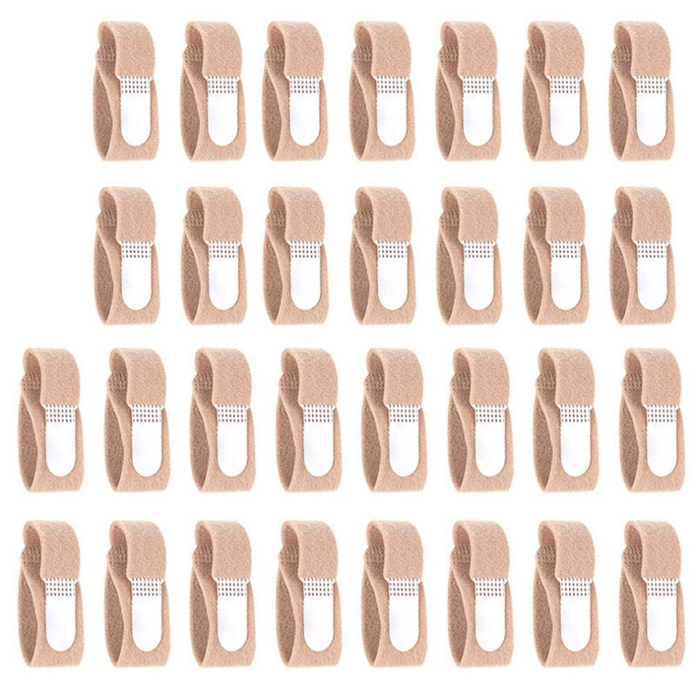 30 Pcs Hammer Toe Separator Splints Cushioned Bandages for Broken Toes, Crooked Toes, Finger Straightener, Adjustable Size