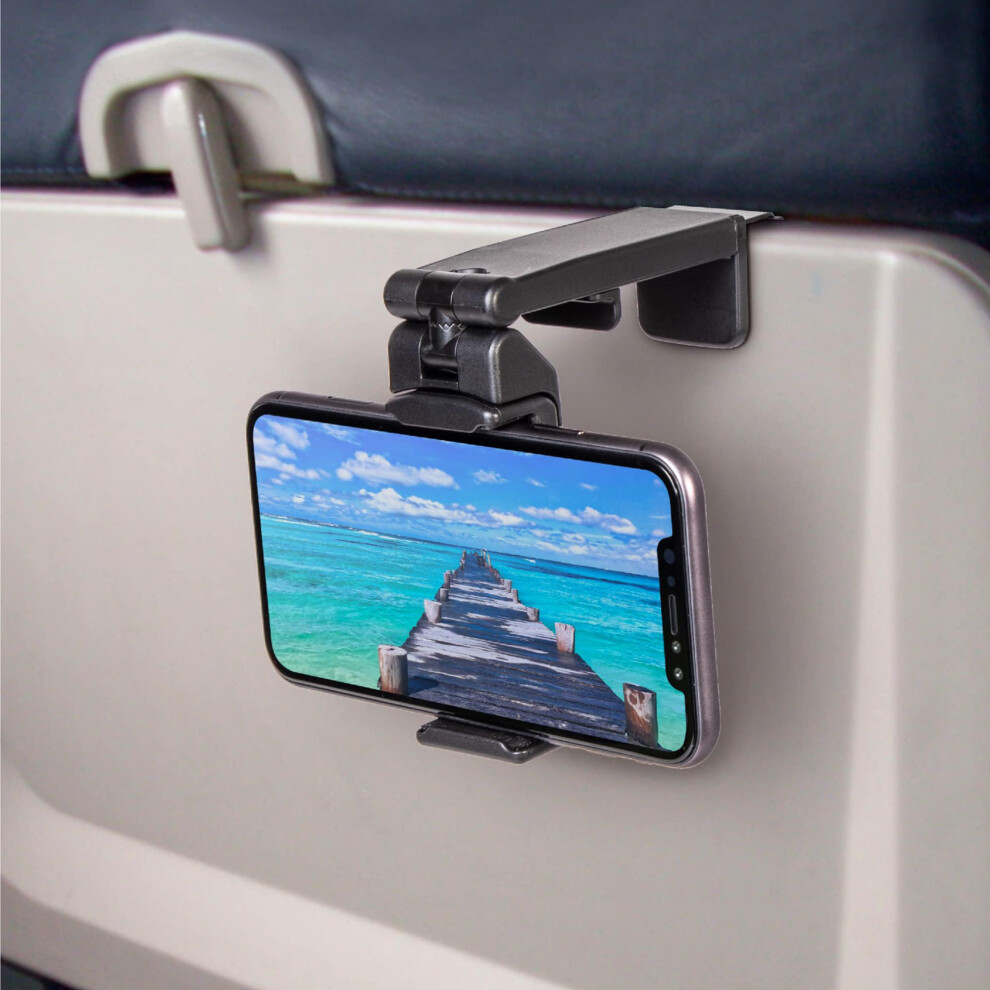 Universal In Flight Airplane Phone Holder Mount - Compact Travel Accessory With 360 Degree Rotation For Hands-Free Viewing 9189345047909