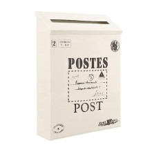 Vintage Wall Mounted Letterbox Post Box Antique Metal Letterbox White