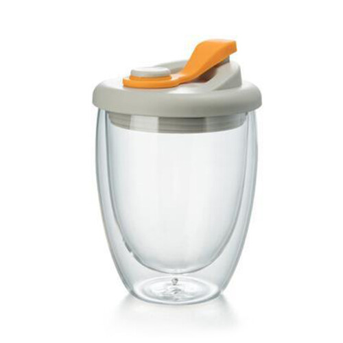 Doppelschichtige isolierte Trinkgläser,-Orange Abdeckung 450ML