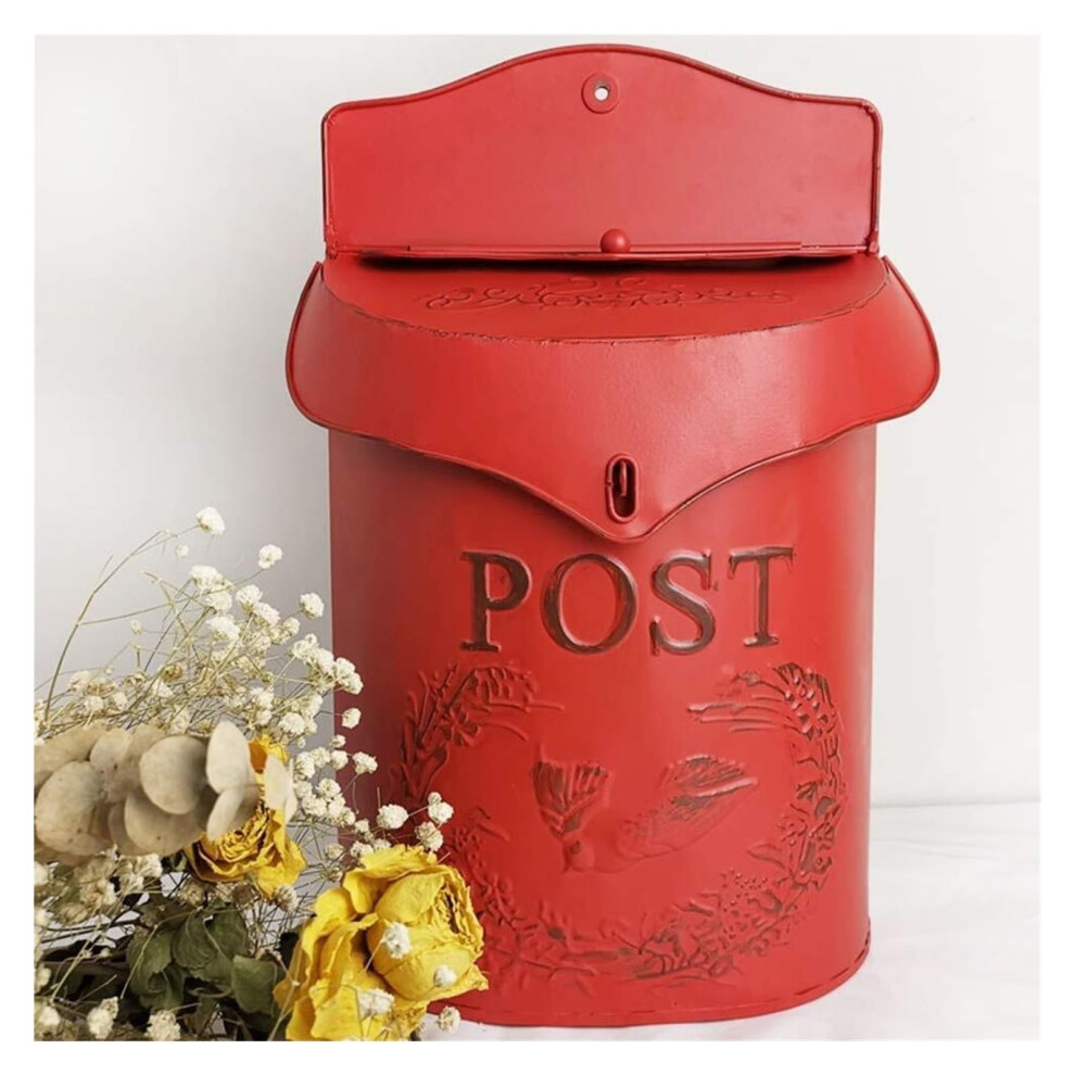 Wallmounted Mailbox Large, Retro European, Lockable, Weatherproof (Color: C) 9412369151049