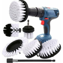 Interior Vinyl Car Seat Cleaner With Drill Powered Carpet Scrubber, Universal Fit With 1/4 Inch Quick Release Shaft, Various Scenarios Cleaning, Exten