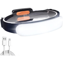 Ultrahelle LED-Stirnlampe mit Bewegungssensor und wiederaufladbarem Akku für den professionellen Einsatz, breiter Abstrahlwinkel und lange