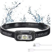 Lampada frontale con illuminazione regolabile, LED ricaricabile e design facile da trasportare, adatta a tutte le tue esigenze.
